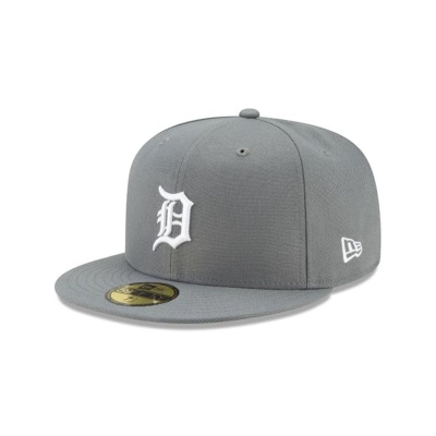 Grey Detroit Tigers Hat - New Era MLB Floral Undervisor 59FIFTY Fitted Caps USA9360284